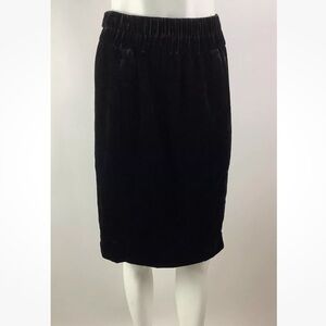 J Crew Sz XS Velvet Pull On Skirt Black Viscose Polyamide Elastic Waistband
